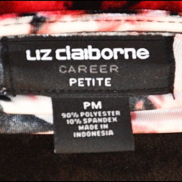 Liz Claiborne Career Petite Floral Velvet Blouse - Picture 7 of 8